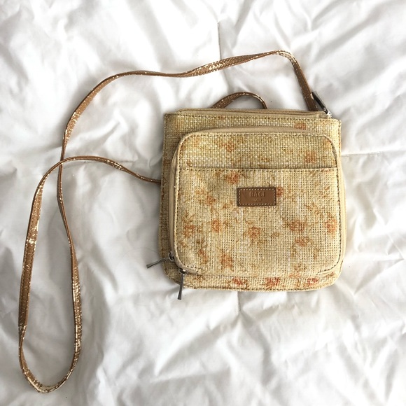 Baci Italy Straw Vintage Crossbody Floral Mini Satchel Bag - Picture 2 of 5